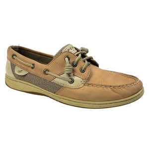 SPERRY Women's Ivyfish 3-Eye Brown/Tan Leather Top-Sider Boat Shoe Size 8.5